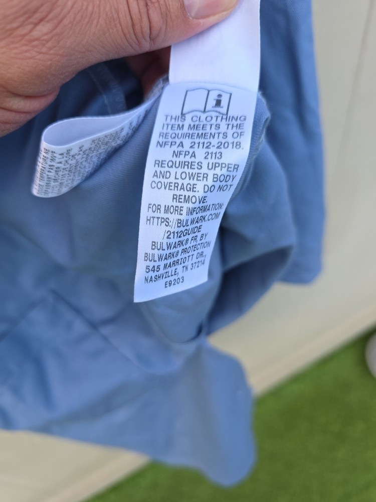 Bulwark FR Concealed Snap-Front Lab Coat Flame Resistant Light Blue XXL-REGULAR