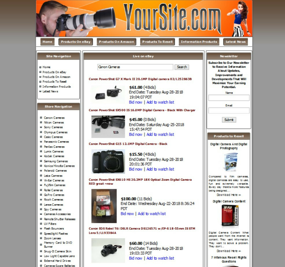 Digital Cameras Store Website