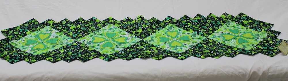 Finished Table Runner ~ Machine Quilted ~ St. Patrick's Day ~ 17"x52"
