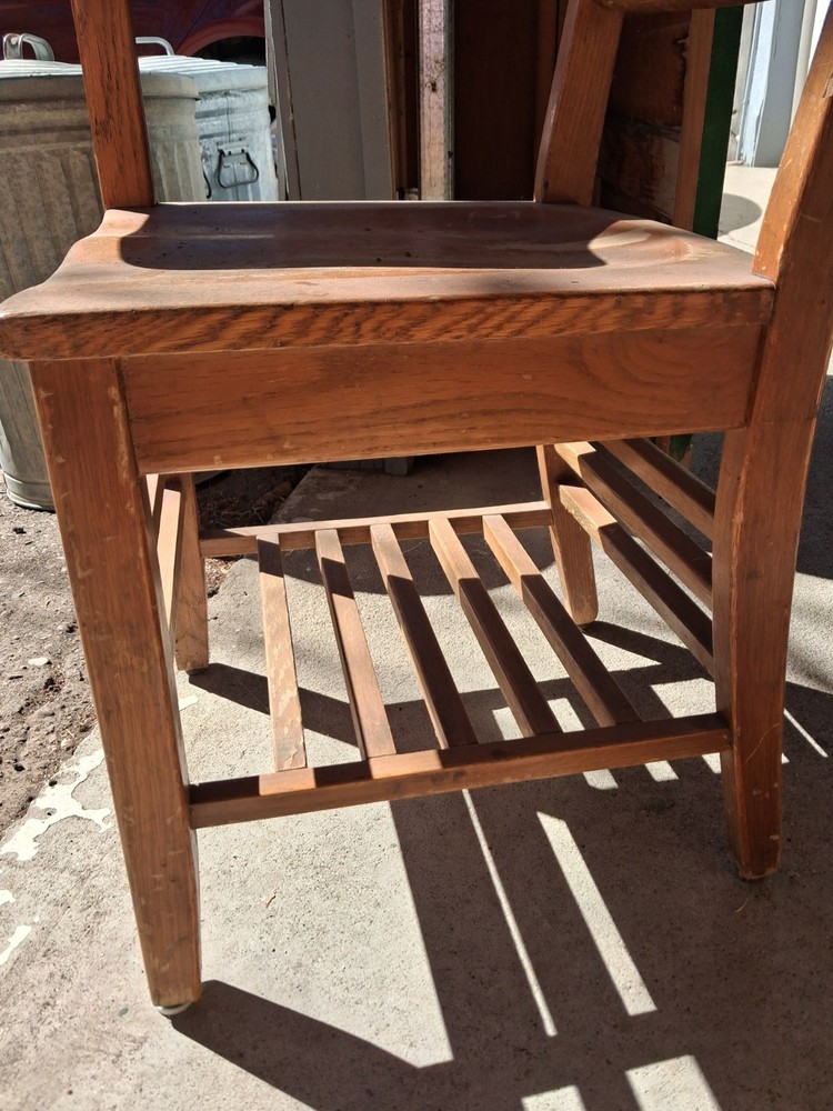 Vtg Solid Wood School Desk