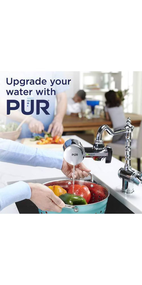 PUR Filtration PLUS Faucet Horizontal Mount Water Filtration System Chrome