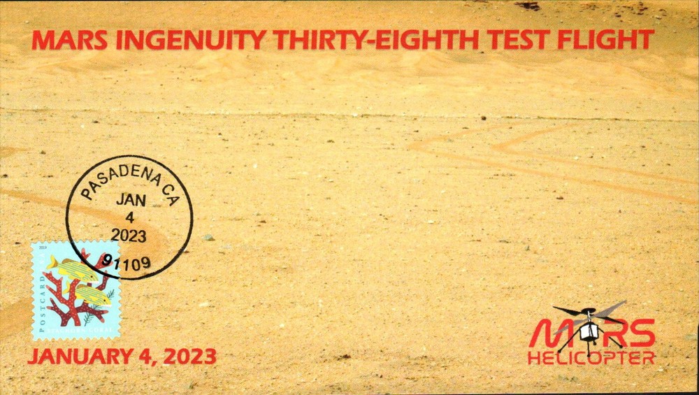 2023 Mars 'Ingenuity' Helicopter 38th Flight Pasadena 4 January PC