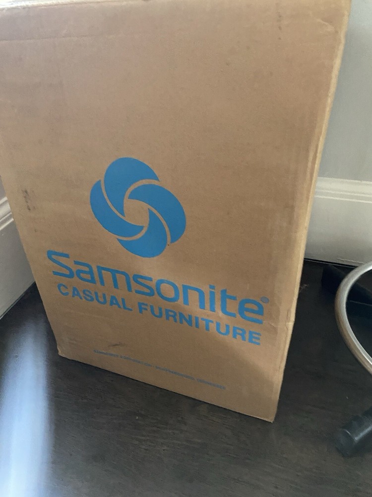 NOS Samsonite MCM Black Vinyl Chrome Adjustable Bar Counter Stool Barstool