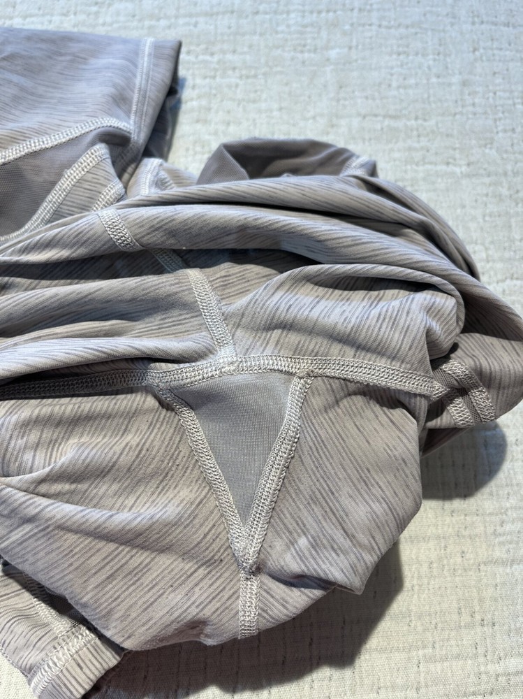 Size 6 Lululemon Grey Space Stripe Mesh Panel Legging