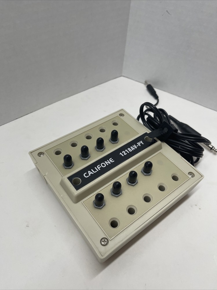 Califone 1218AV-PY Eight Position Jackbox with Volume Control, Beige