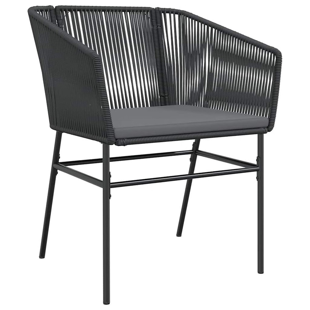 Garden Dining Set Black, Dark Grey