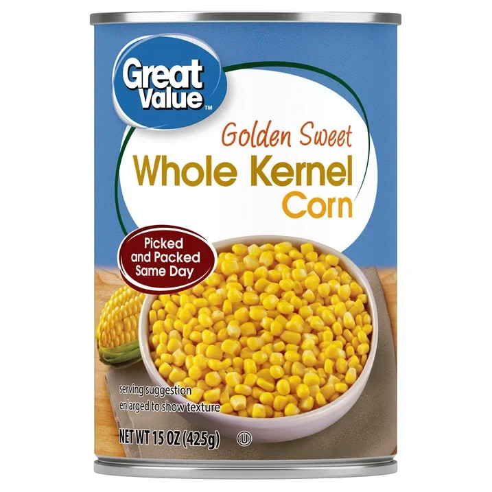 (8 pack) Great Value Golden Sweet Whole Kernel Corn, 15 oz