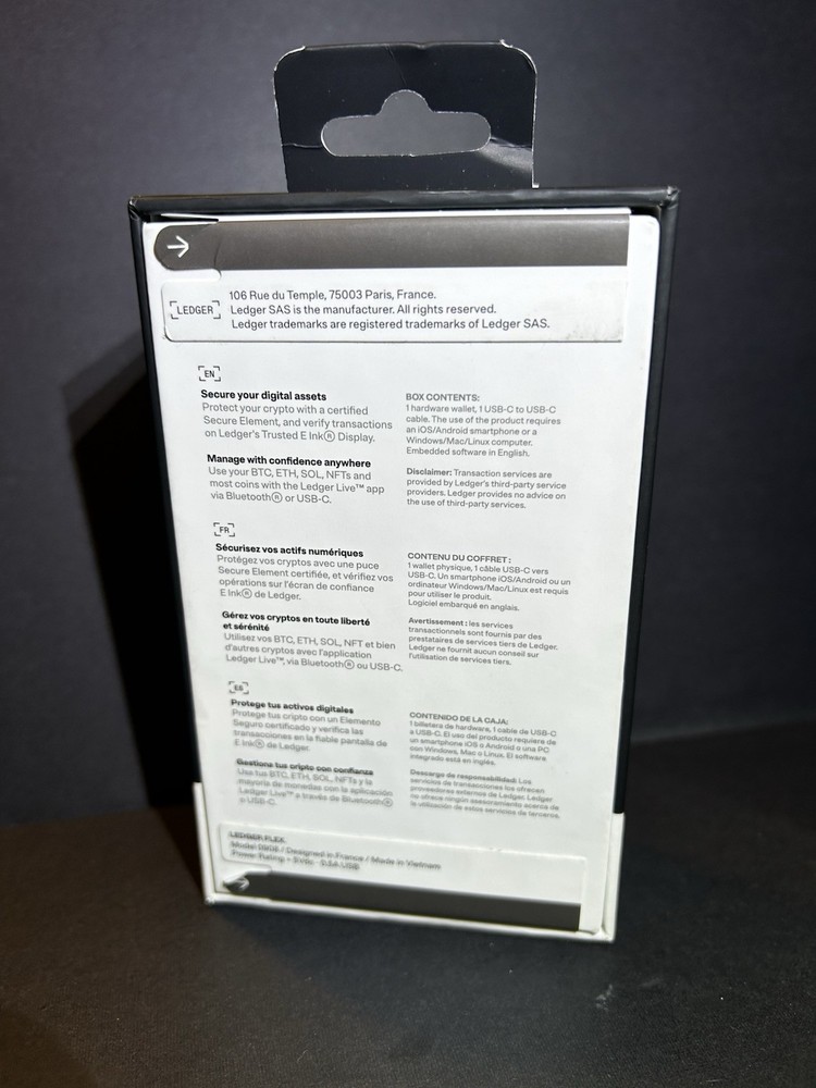 Ledger Flex Crypto Hardware Wallet E INK TOUCH SCREEN