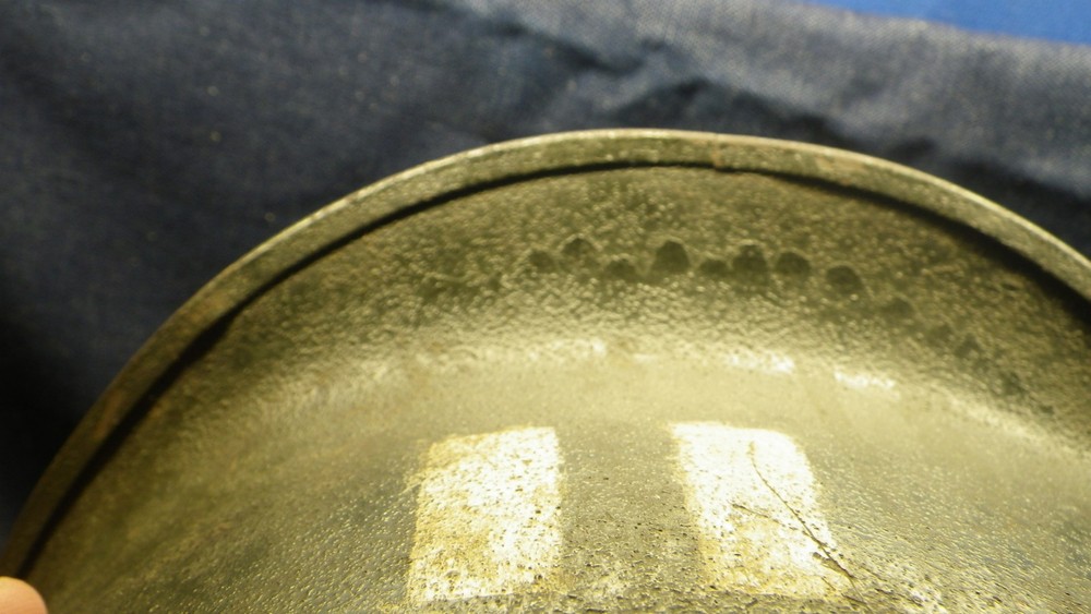 WWII M1 Helmet Front Seam