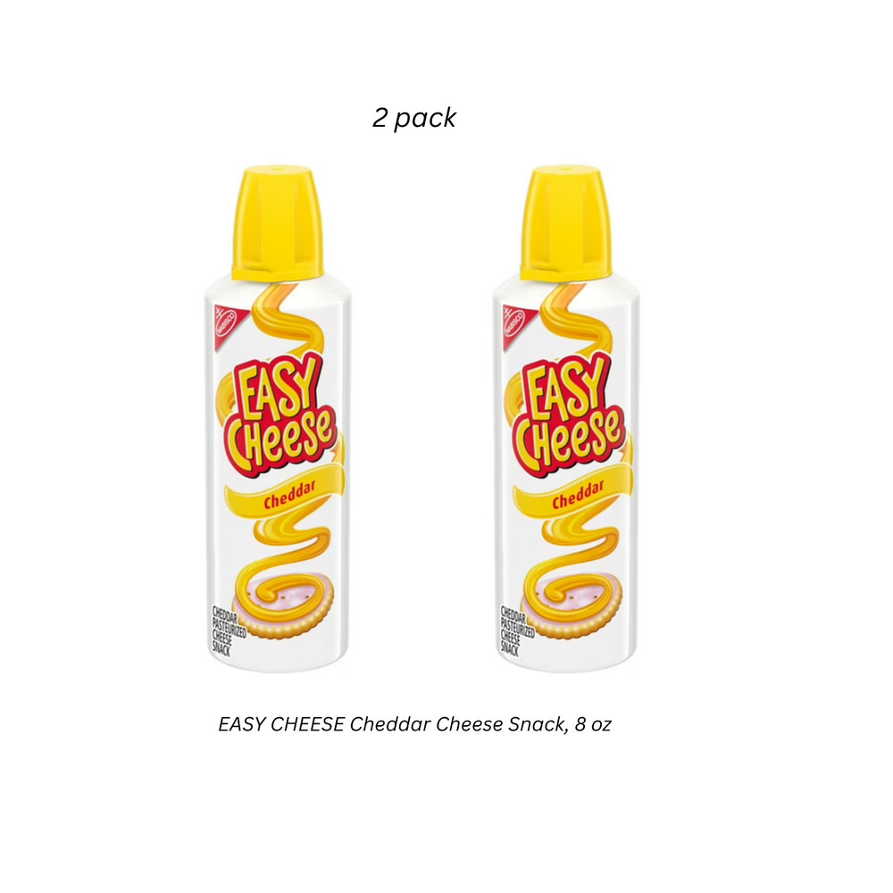 (2 pack) Easy Cheese Cheddar Cheese Snack, 8 oz