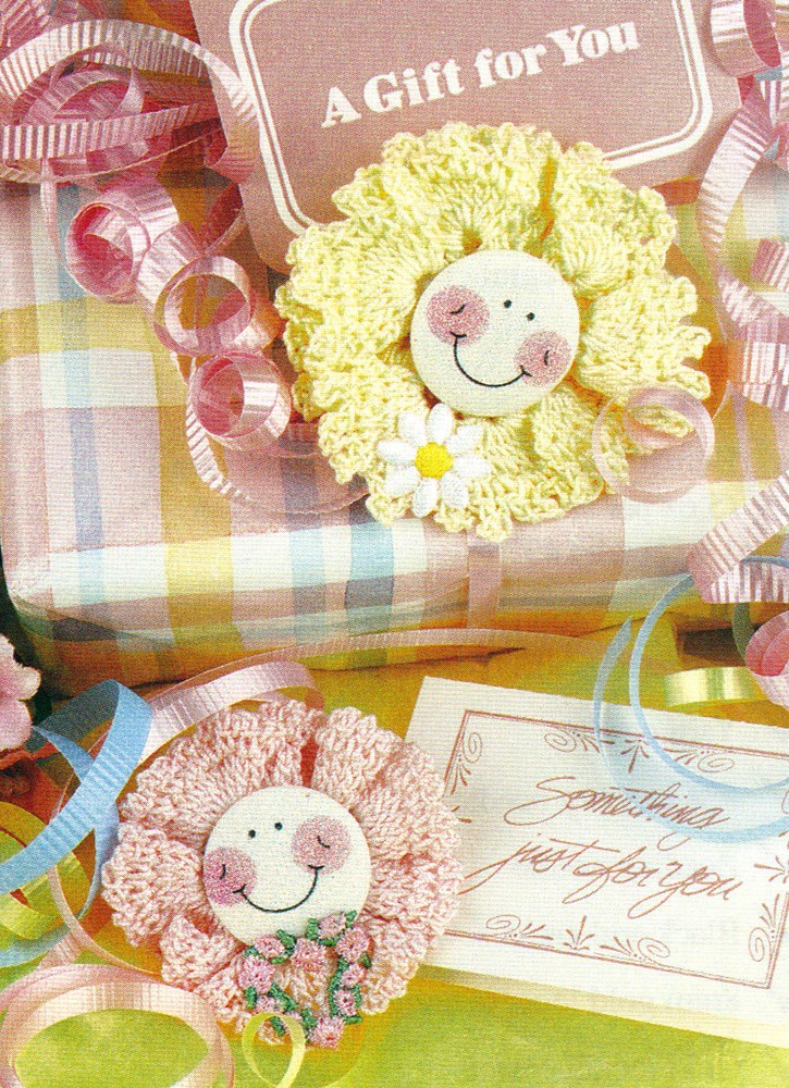 ADORABLE Smiling Face Pins/Apparel/Crochet Pattern INSTRUCTIONS ONLY