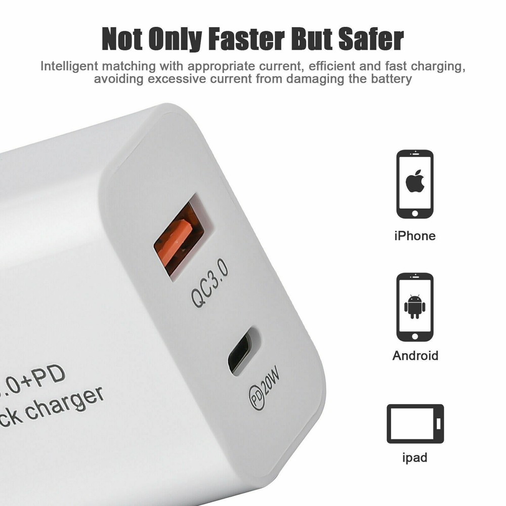 Wholesale Bulk 20W Fast Charger Cube USB C Power Adapter For iPhone iPad Android