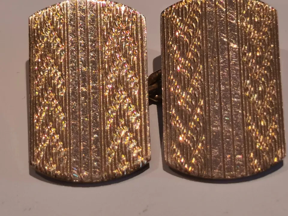 Vintage Art Deco 10ct Front Cuff Links