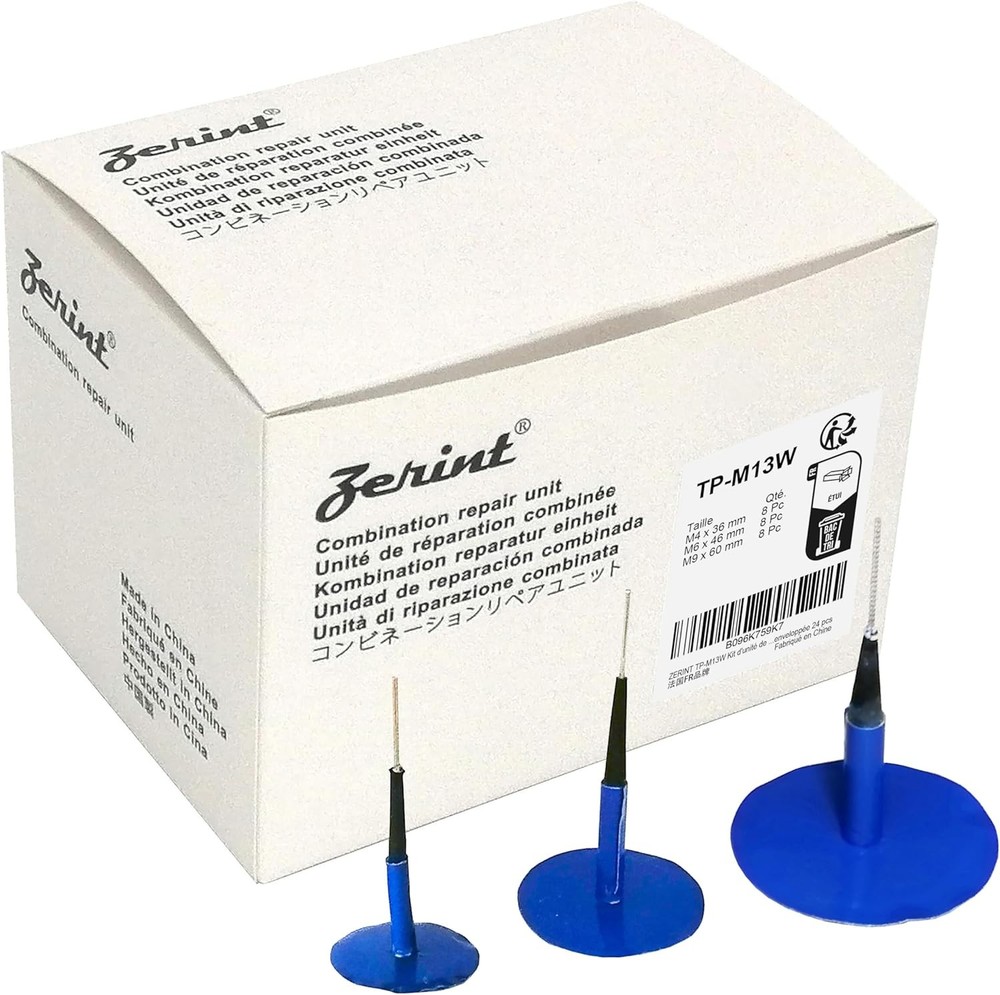 TP-M13W Combination Repair Unit Kit, Tire Patch Plug Kit 1/6"