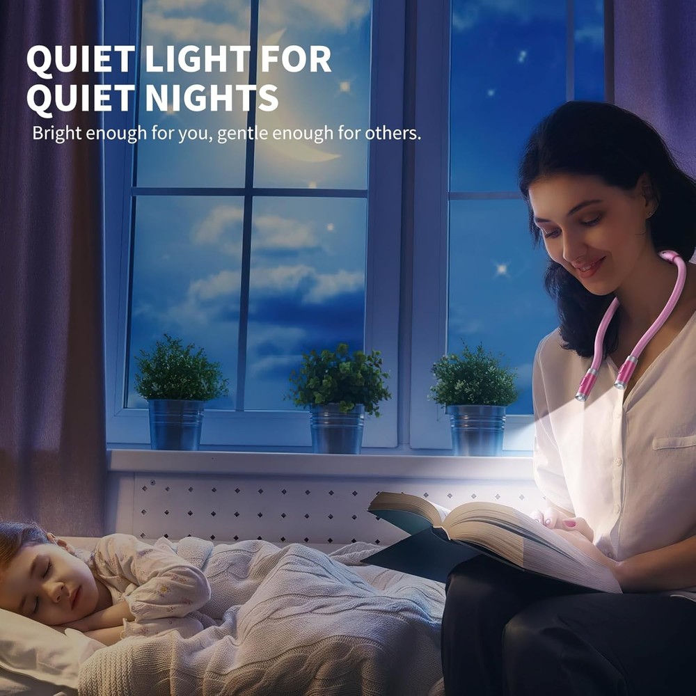 Versatile 3-Color Neck Reading Light - Ideal for Night Reading and DIY Projects
