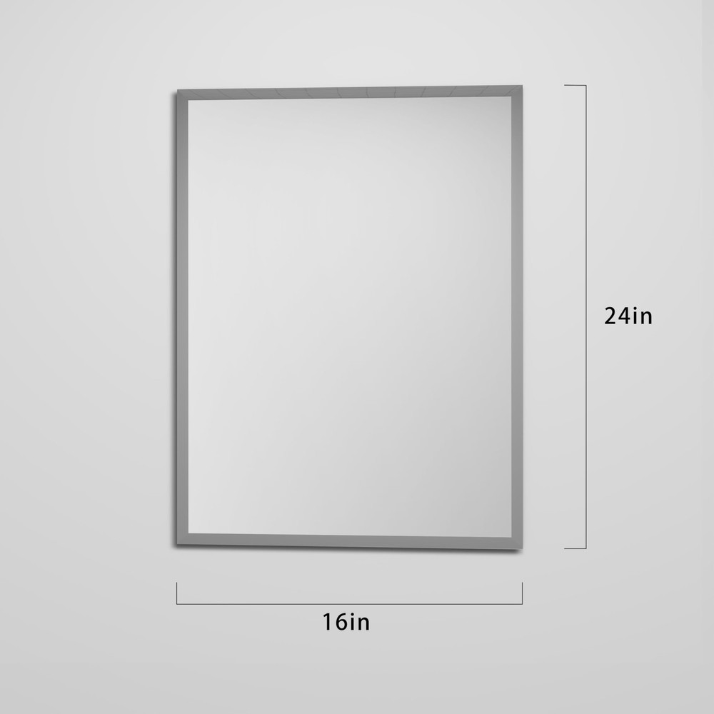 Rectangular Beveled Bathroom Mirrors, 16X24 inch Square Frameless Mirror, Rec