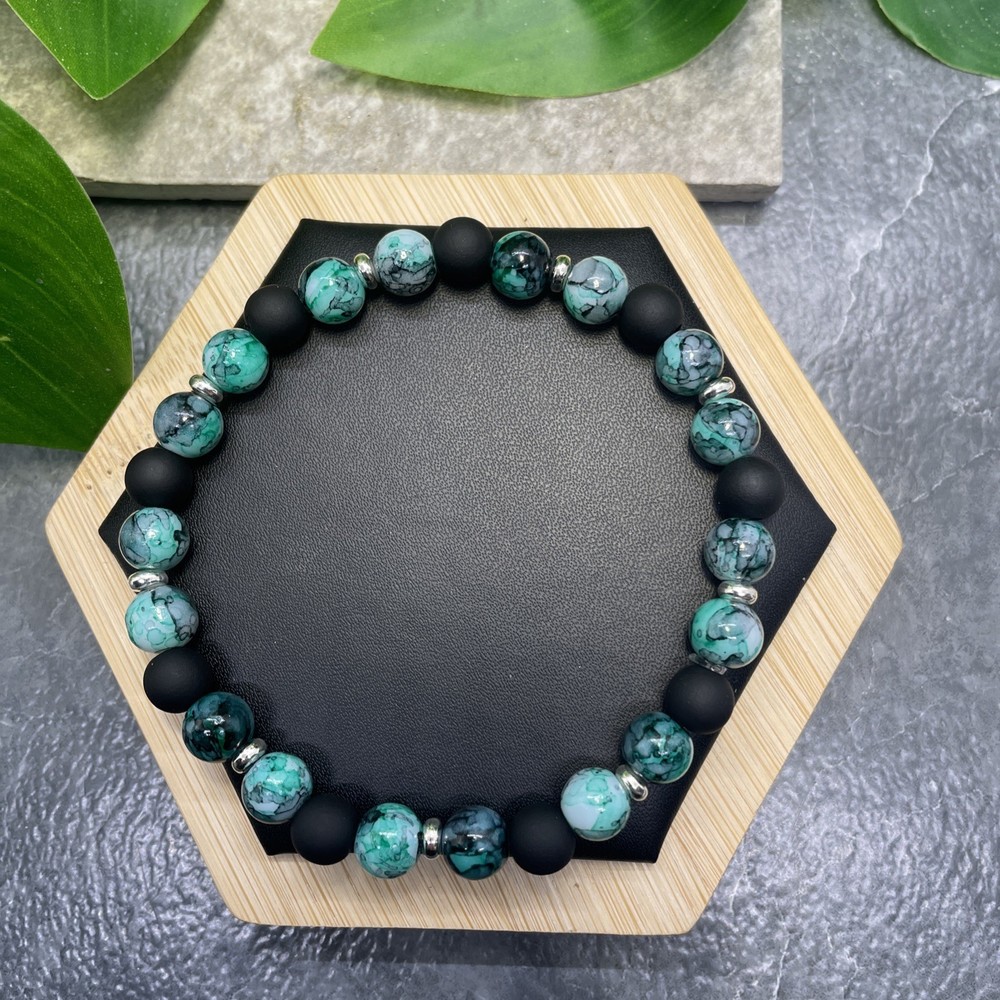 Handmade Bead Beaded Stackable 8” Plus Stretch Bracelet New Free Ship C1317