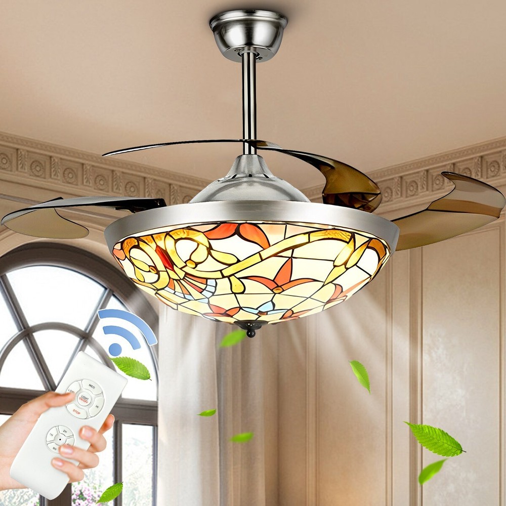 42" American style printed invisible fan light with remote control