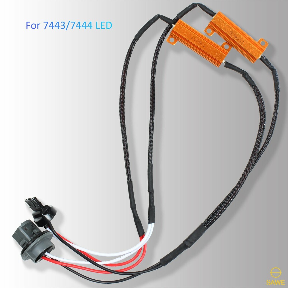 7443 7444 Front LED Turn Signal Resistor Adapter Anti Hyper Flash Error Canceler