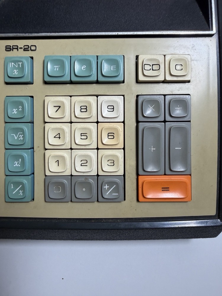 Vintage Texas Instruments SR-20 Engineering Desk Calculator LED Tested + Chord