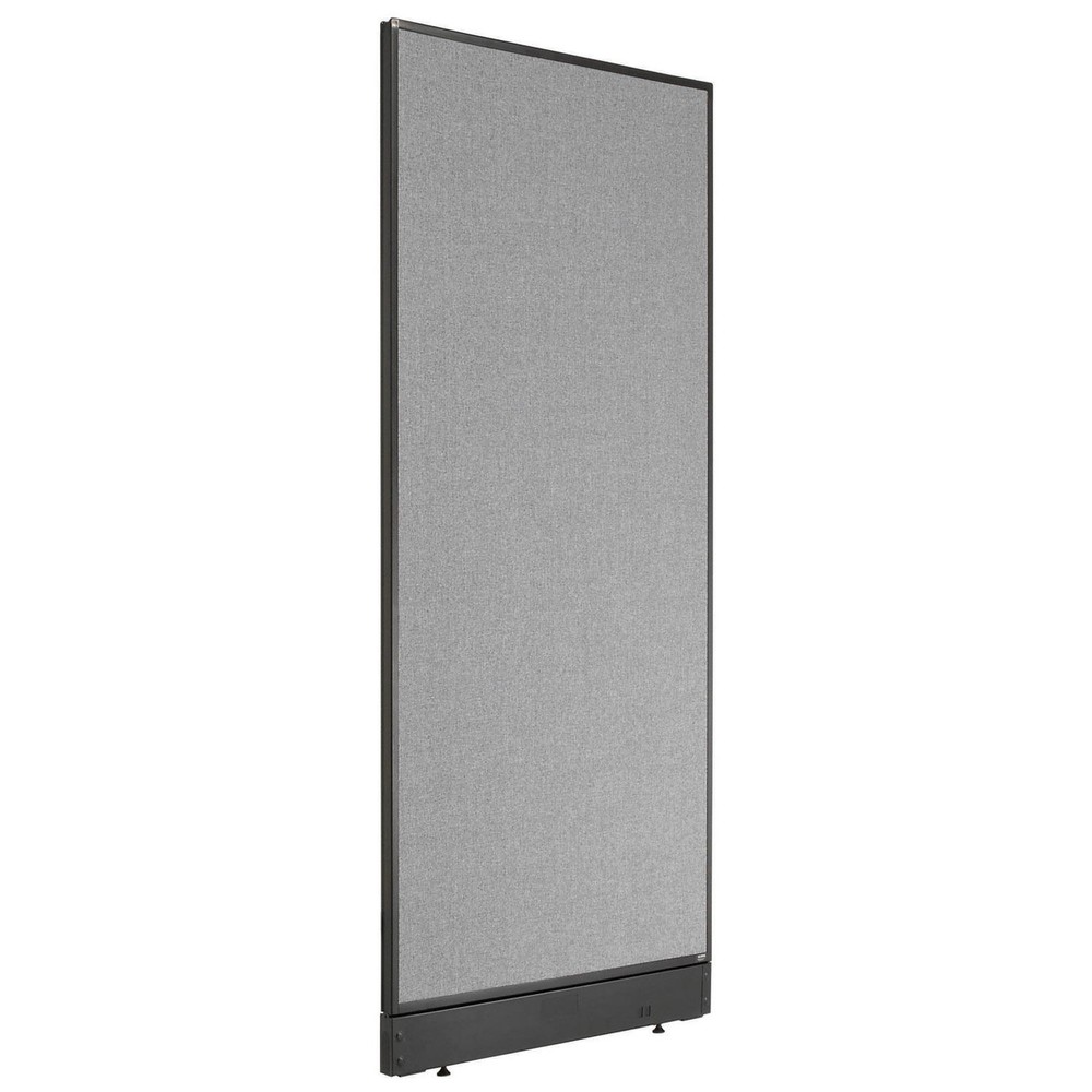 24-1/4"W x 64"H Office Partition Panel with Pass-Thru Cable Gray