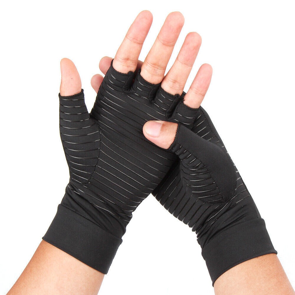 Copper Compression Arthritis Gloves Hand Support Fit Joint Pain Relief Pair