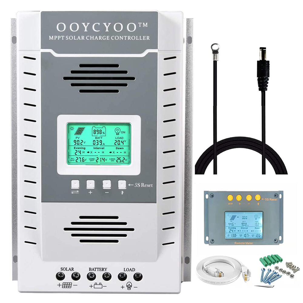 100A 80A 60A-20A MPPT Solar Panel Regulator Charge Controller 12V/24V PV 100V A2