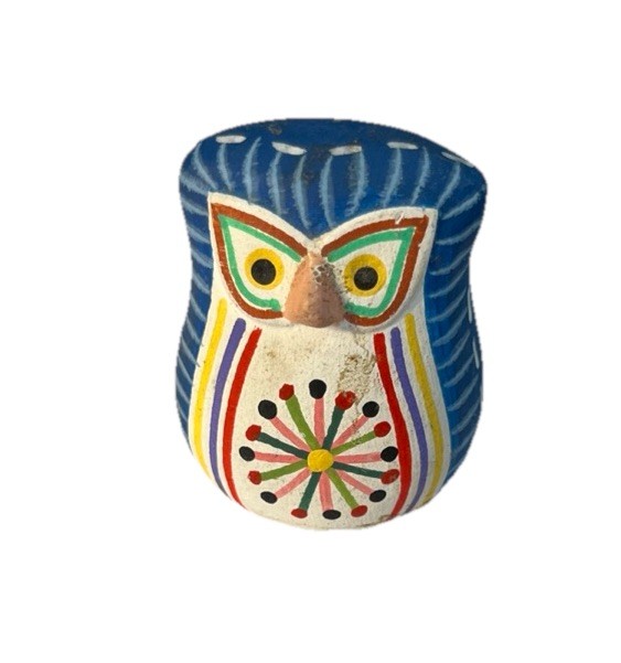 Owl Pottery Peruvian Miniature Colorful