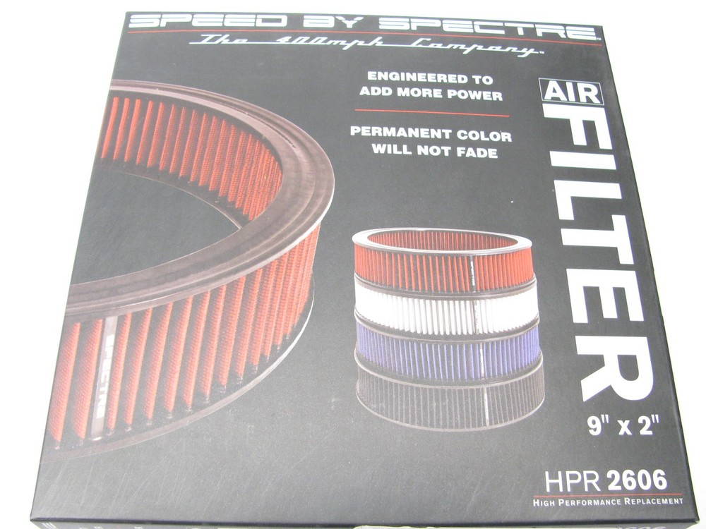 Spectre HPR2606 RED High Flow 9"x2" Round Performance Air Filter (Washable)
