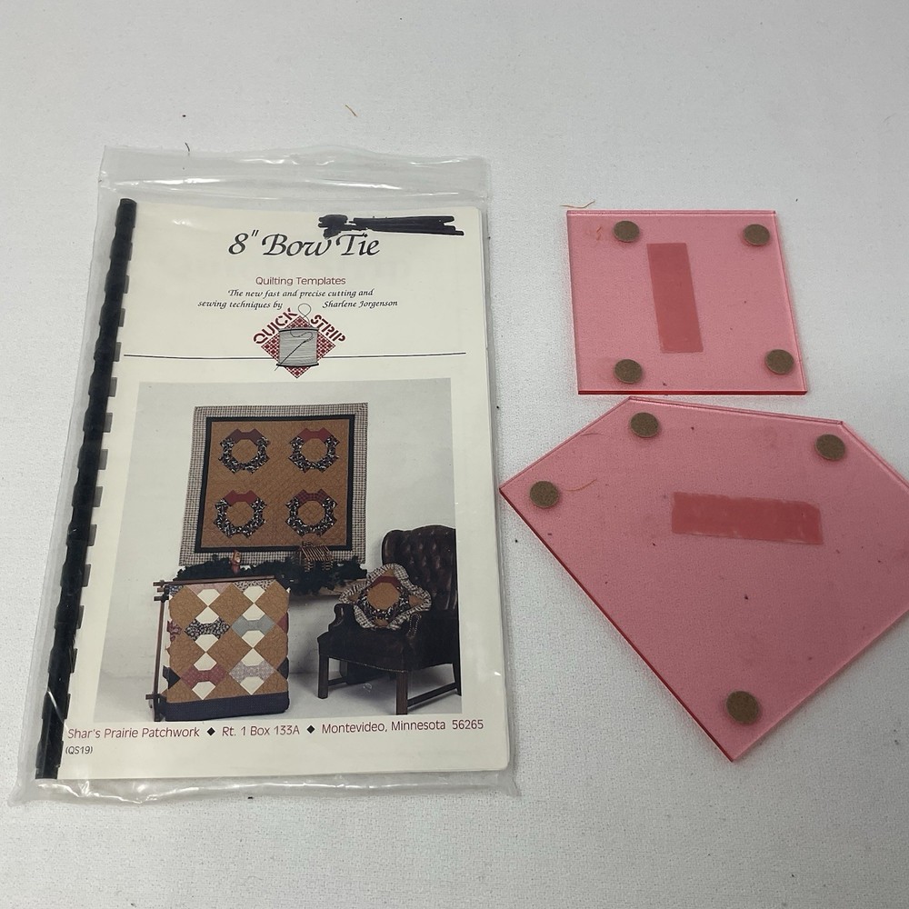 8” Bow Tie Acrylic Quilting Templates Shar's Prairie Patchwork