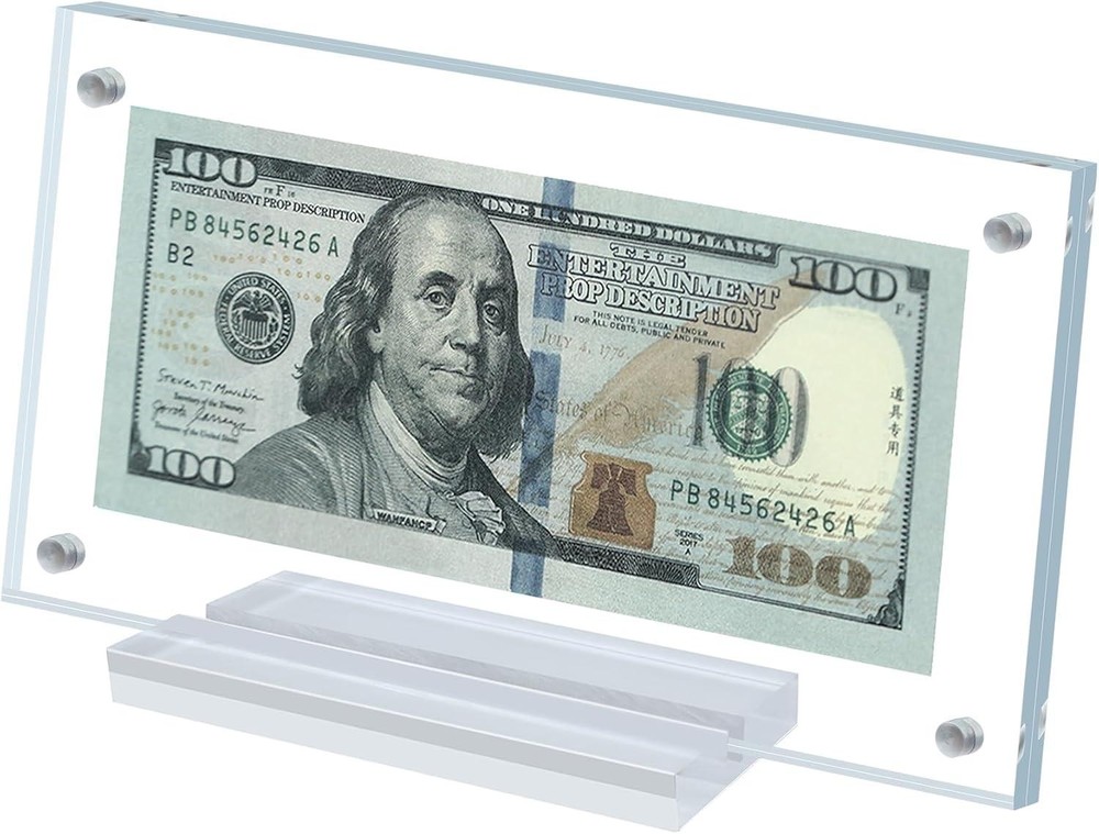 Dollar Bill Frame Display Acrylic Dollar Bill Holder, Dollar Bill Ticket Display