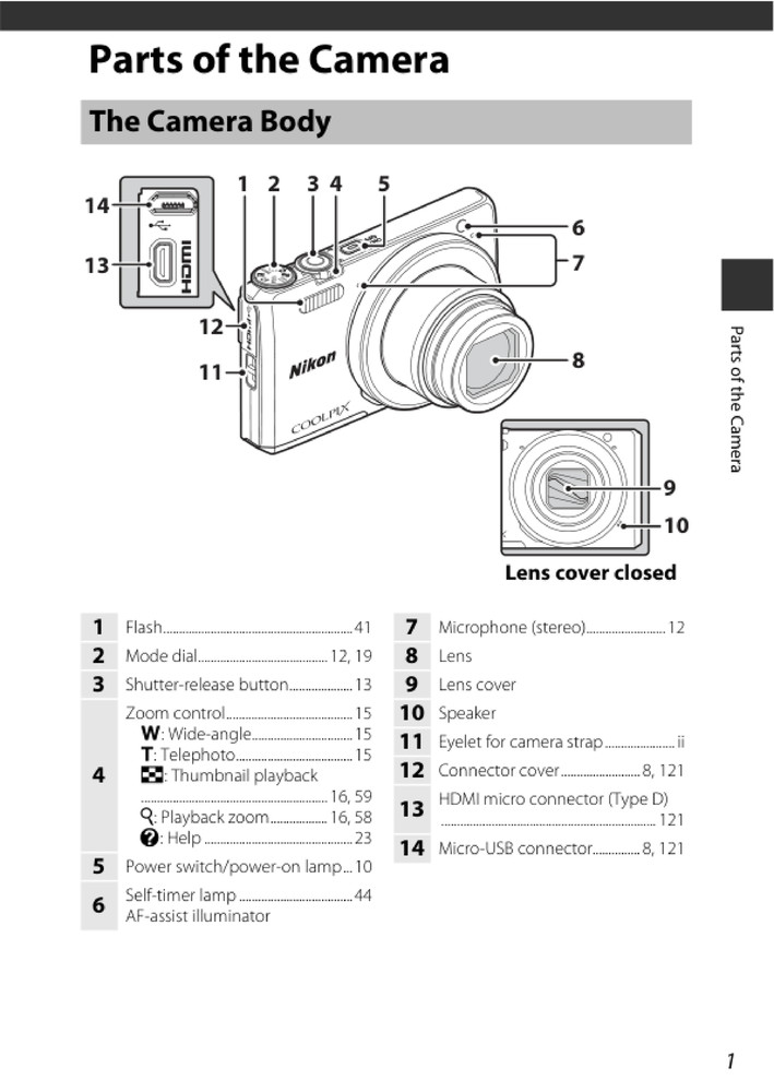 Nikon CoolPix S7000 — User Reference Manual — 1/2 Size 5.5" x 8.5" Small Compact