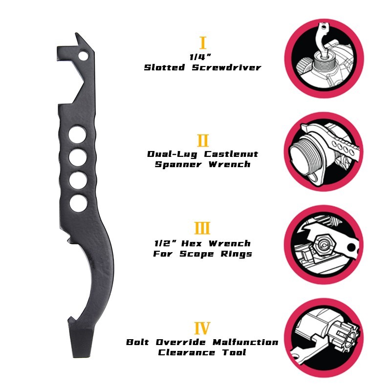 Tactical Mini Torx Socket Wrench Tool with M4 Installation Adjustment Adapter