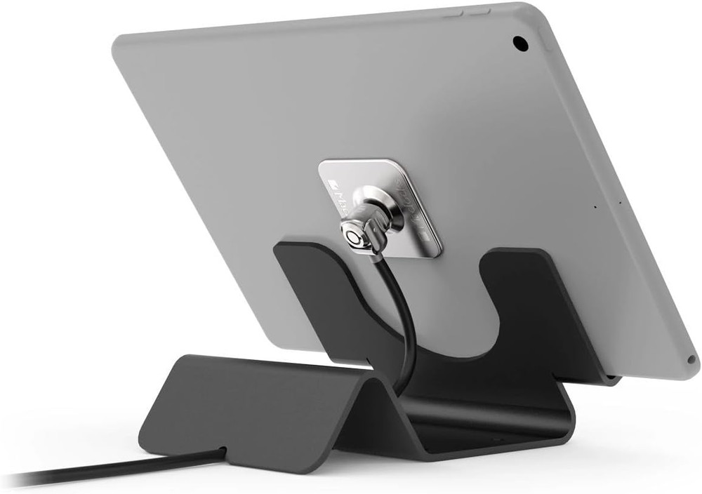 Universal Security Tablet Holder with Security Cable Lock and Plate, Black (CL12