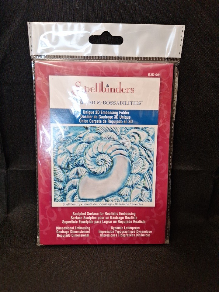 RARE Spellbinders 3D M-Bossabilities Embossing Folder Shell Beauty E3D-001