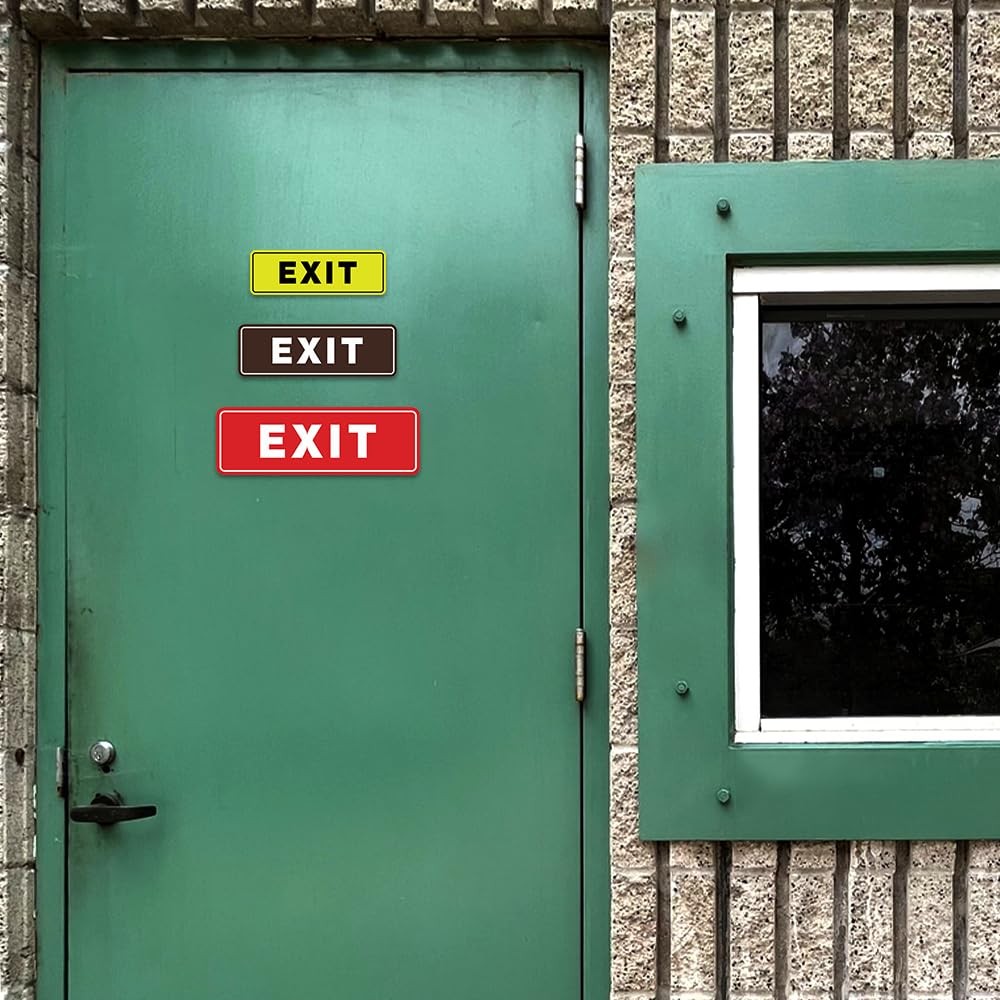 2 PCS Standard Exit Wall Or Door Sign Plastic Medium Brushed Gold