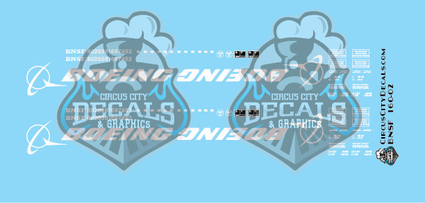BNSF Boeing Skybox N Scale Decal Set