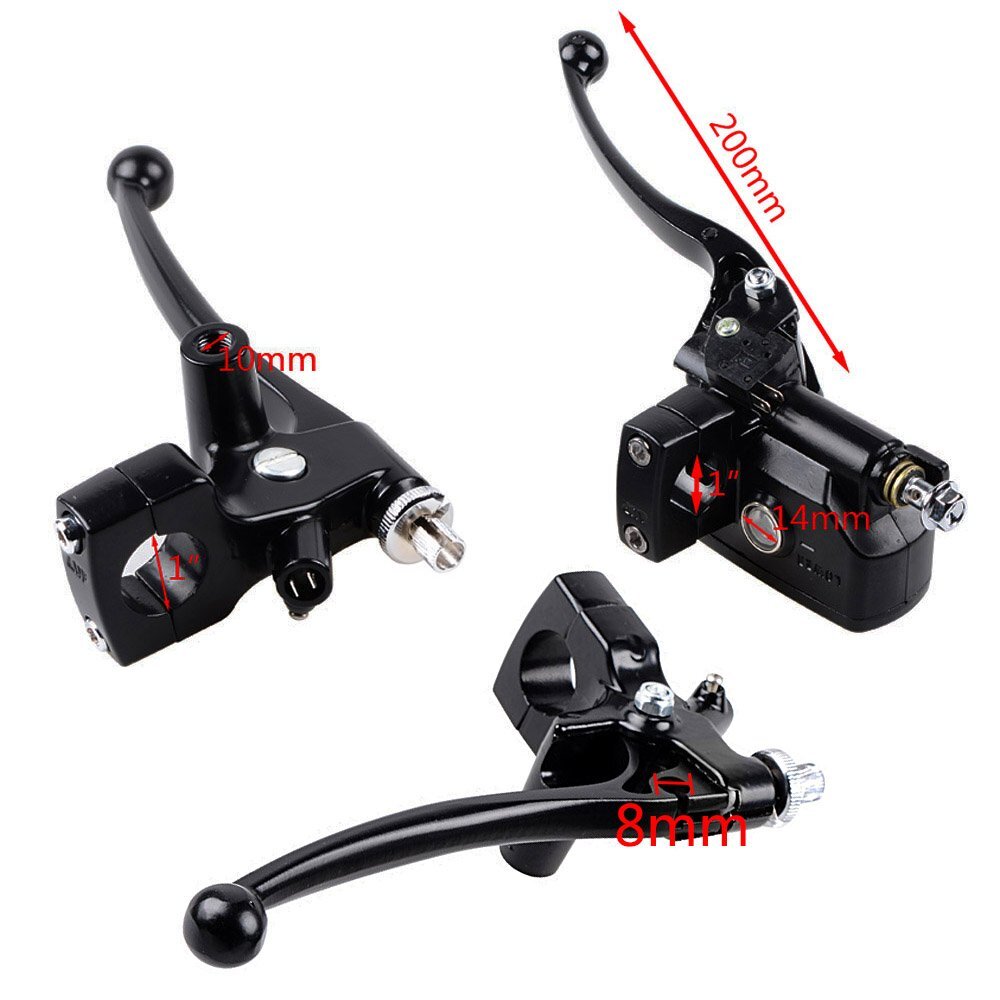 Combo Motorcycle 1" Handlebar Hand Grip + Switch Controls + Clutch Brake Levers