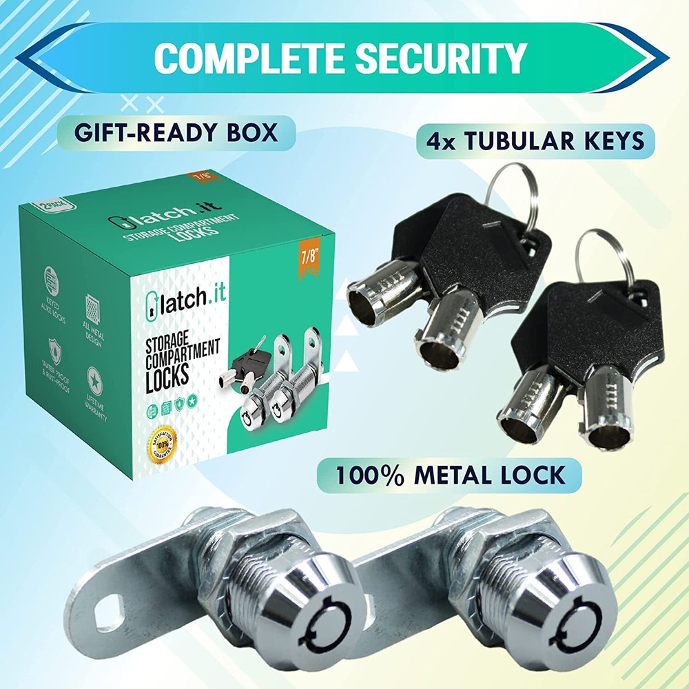 NEW LATCH.IT | 2-Pack RV Compartment Locks | 5/8", 7/8", 1 1/8"