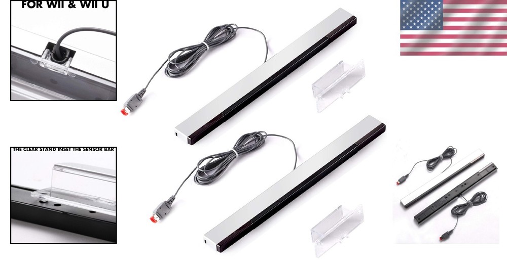 High-Performance Replacement Sensor Bars for Wii/WiiU - Easy Setup & 7.2ft Cable