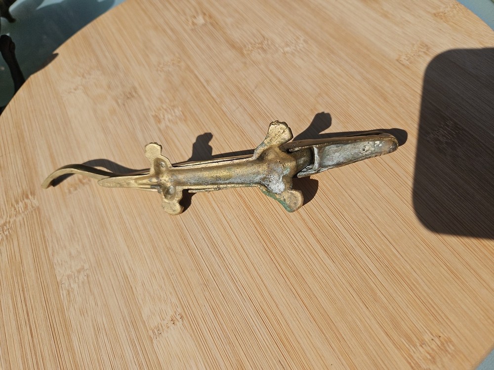 Vintage Brass Alligator Nutcracker