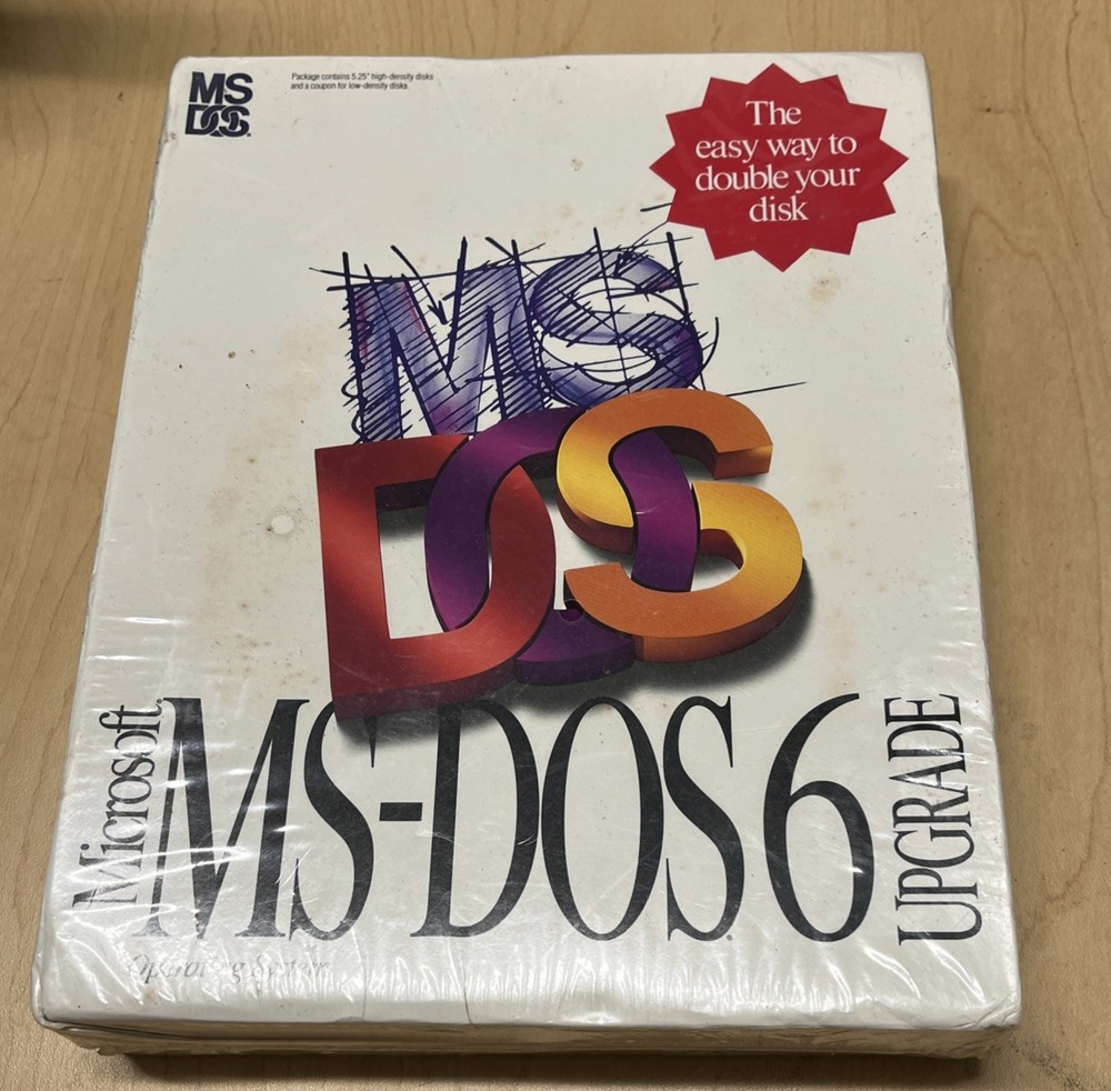 SEALED Microsoft MS DOS 6 Upgrade 5.25 Floppy Disc Operating System