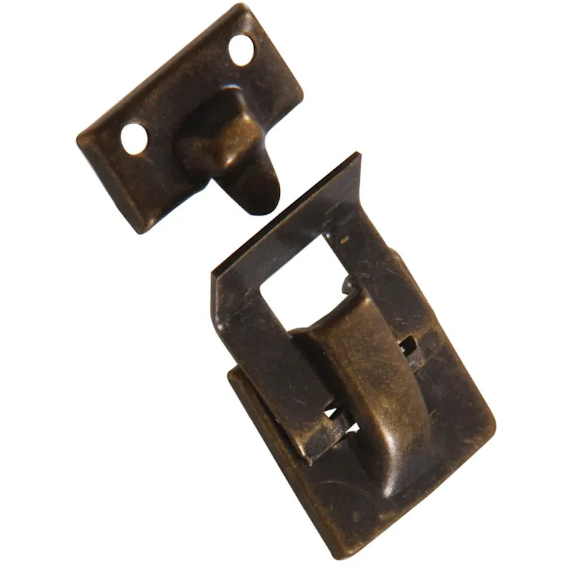 Hillman Solid Brass Catch 852404 Antique Brass Locking Hardware Essentials 1PC