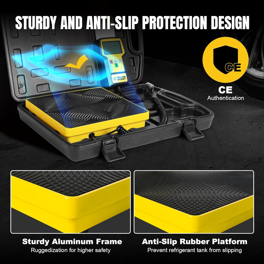 220 LBS High Precision Refrigerant Scale with LCD & Portable Case