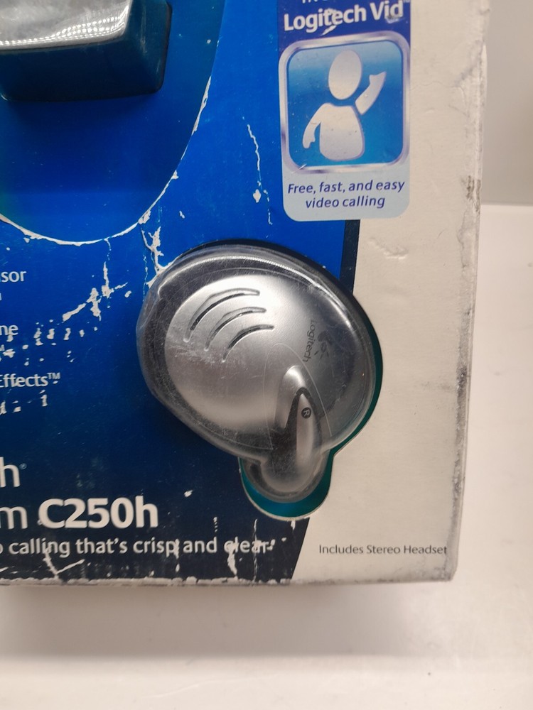 Logitech Webcam Camera C250h Easy Video Calling Wired Headset Open Box 1.3mp