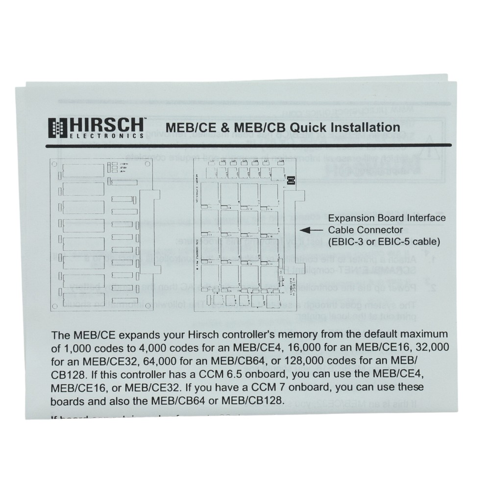 Hirsch Electronics MEB/CE16 Digi-Trac Memory Expansion Board (Open Box)
