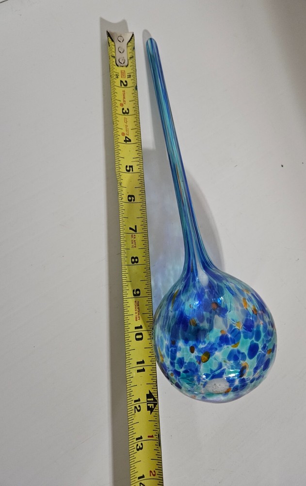 Aqua Blown Glass Plant Watering Globe