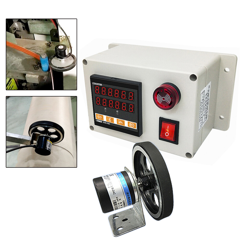 300ppr Rotary Encoder Digital Meter Counter with Wheel & Mounting Bracket