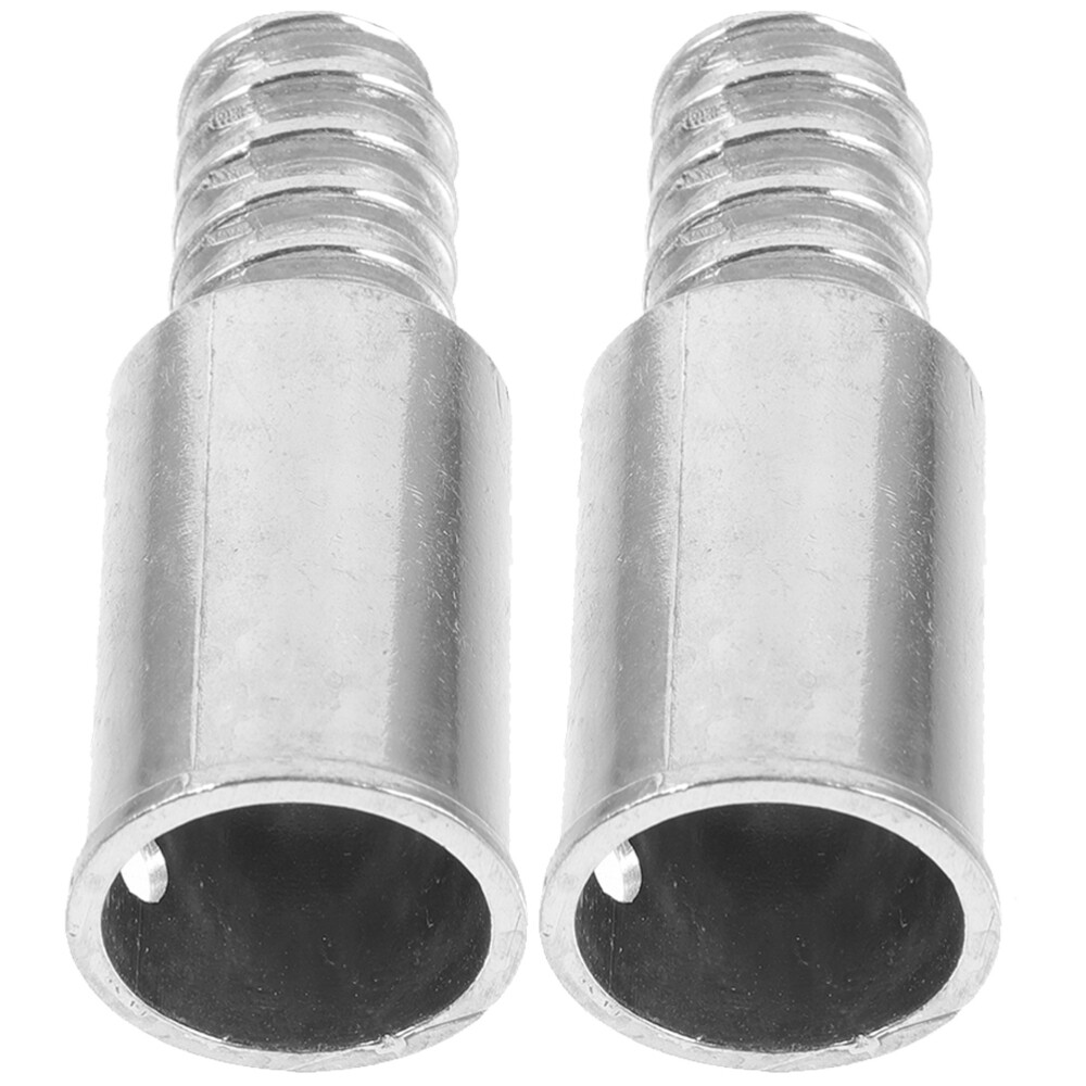 2pcs Broom Extension Pole Adapter Tips Metal Threaded Handle Tips End Adapter