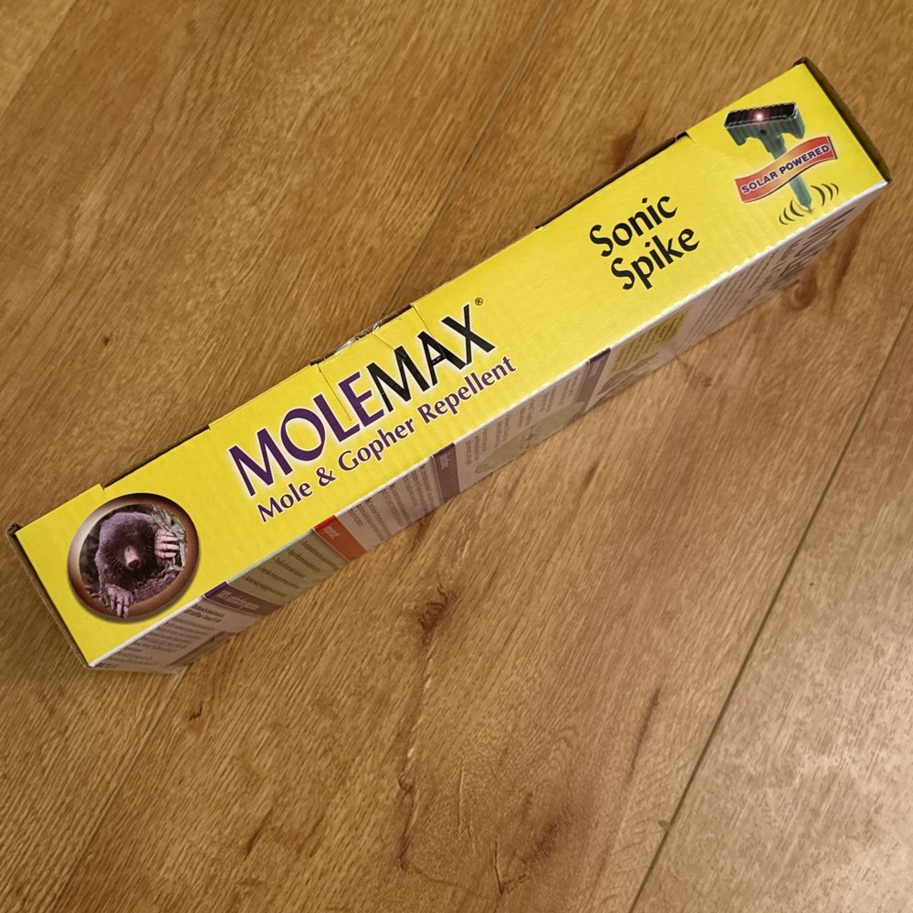 Bonide (BND61121) Molemax Sonic Spike Repeller Solar Powered Mole and Gopher New